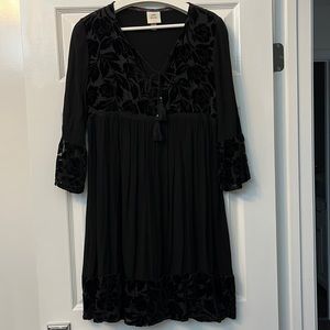 Knox Rose black burnout velvet dress Sz S